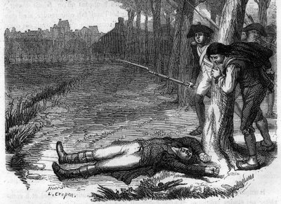 1793年、フランスの政治家シャルル・ジャン・マリー・バルバルー（1767-1794）の逮捕 - アルフォンス・ド・ラマルティーヌ（1790-1869）の「ジロンダンの歴史」に掲載されたエングレーヴィング 1865-1866 - 個人蔵 作： Anonymous Anonymous