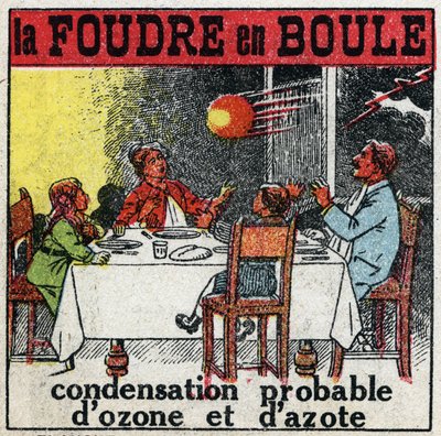 Atmospheric Electricite。ボールライトニング。1925年の匿名のイラスト。個人蔵。 作： Anonymous Anonymous