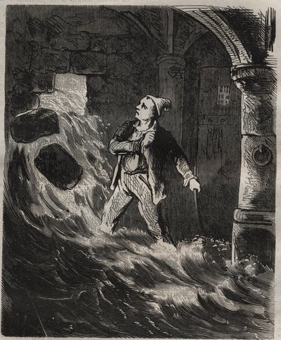 19世紀に行われたトゥーロン・バグネからの脱走未遂事件。ピエール・ザッコーネ（1817-1895）の「Histoire des bagnes depuis leur création à nos jours」（1877年）に掲載された版画（コロニア・ペナーレ-流刑地）。個人蔵。 作： Anonymous Anonymous
