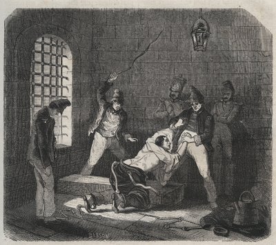 バーンデブレスト：キャニングピエール・ザッコーネ（1817-1895）の『Histoire des bagnes depuis leur création à nos jours』（1877年）に掲載されている版画（Colonia Penale - Penal colony）。プライベートコレクション 作： Anonymous Anonymous