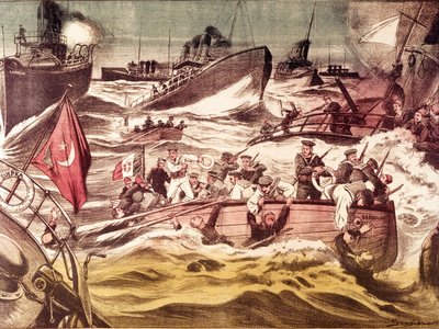 Battle of Kunfuda (Kunfida Kunfidah): イタリア・トルコ戦争（1911-1912年）中の1912年1月7日と8日に紅海で行われた海戦で、サウジアラビアのクンフダ港の前で行われた。 作： Anonymous Anonymous