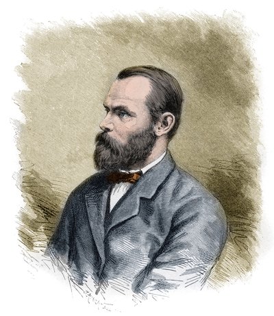 Carl Christian Koldewey (1837-1908) ドイツの北極圏探検家、両ドイツ北極探検隊のリーダー - Carl Christian Koldewey ドイツの北極圏探検家 - 19世紀後半のエングレーヴィング 作： Anonymous Anonymous