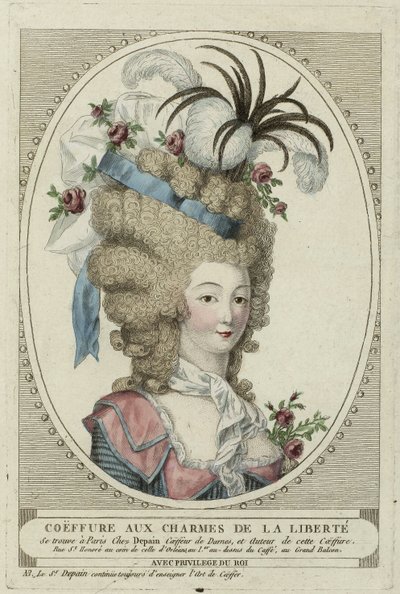 Coiffure Aux Charmes De La Liberte, Anonymous.銅版画、水彩画、1790年頃、個人蔵 作： Anonymous Anonymous