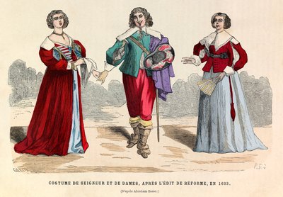 1633年にパリで行われた改革会議後の貴族の衣装 - 個人蔵 作： Anonymous Anonymous