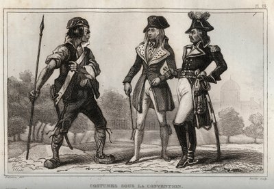 コンベンションの下でのコスチューム。1859年の「Le Monde」に掲載されたエングレーヴィング。M. E. de Lostalot-Bachoue (Lostalot Bachoue)による「最も遠い時代から現代までの全民族の歴史」。個人蔵。 作： Anonymous Anonymous