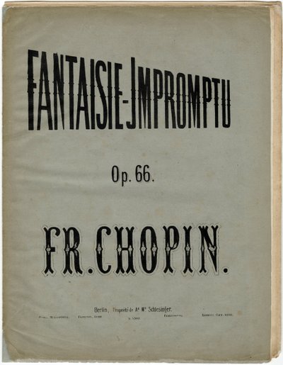 ドイツ版ファンタイズ インプロンプチュ Op.66のカバーページ - Frederic Chopin (1810-1849).リトグラフ、1856年頃個人蔵 作： Anonymous Anonymous
