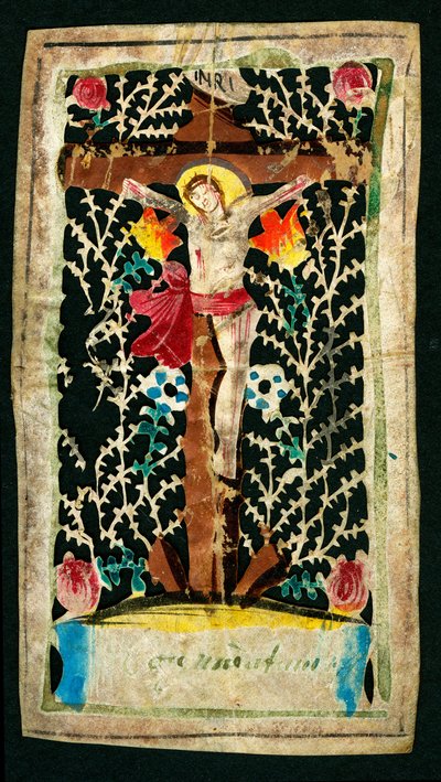 Crucifixion Pious image in the channel.INRI（I.N.R.I.）の刻印あり。個人蔵 作： Anonymous Anonymous