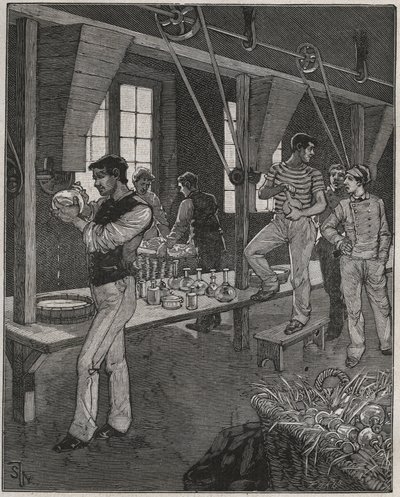 19世紀のフランスのクリスタル彫刻家の工房。Adolphe BITARDの "Les arts et metiers illustres "に掲載された1885年の彫刻。 作： Anonymous Anonymous