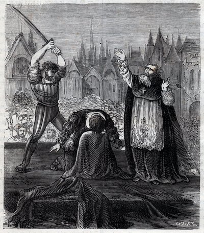エグモント伯爵とホルンの断頭台（1568年）オランダでのスペインの暴政の際にブリュッセルで行われた - Four Twenty Years (1568-1648) War of Four Twenty Years (1568-1648): オランダの政治家であるエグモント伯爵、ガヴレ王子（1522-1568）のラモラルの断頭台。彼はフレームで断罪された。 作： Anonymous Anonymous