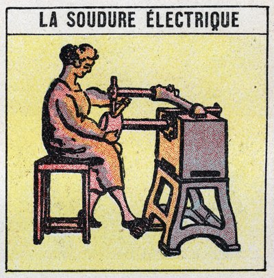 電気工具：電気溶接。1925年の匿名のイラスト。個人蔵。 作： Anonymous Anonymous