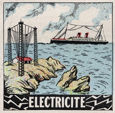 エーテル（材料）。Electricite（電気）。1925年の匿名のイラスト。個人蔵。 作： Anonymous Anonymous