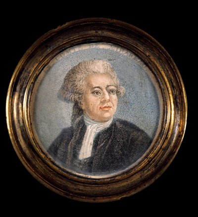 フランス革命。"第三国の衣装を着たミラボー伯爵（1749-1791）オノレ・ガブリエル（Honore-Gabriel）リケティの肖像" 18世紀の匿名の細密画。 作： Anonymous Anonymous
