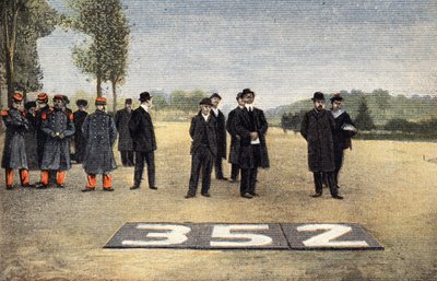 フランスの航空。航空路の軌跡。エングレービング。1910年6月11日の新聞 "Le petit parisien "に掲載されたもの。個人蔵。 作： Anonymous Anonymous