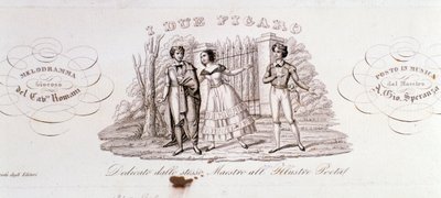 アレッサンドロ・スペランツァのオペラ「I due Figaro」の扉絵 作： Anonymous Anonymous