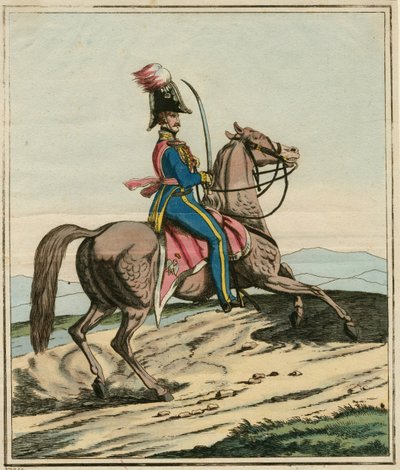 Jozef Dwernicki (1779-1857), 1830-1831年の11月蜂起またはポーランド・ロシア戦争に参加したポーランドの将軍 - Anonymous - 1831 - Etching, watercolour - 33,7x26,3 - Private Collection 作： Anonymous Anonymous