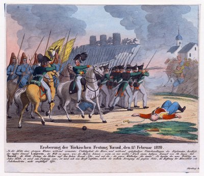 Guerre russo-turque de 1828-1829 - 2月11日のTurnu要塞の陥落（Drobeta Turnu Severin, Roumanie）。 作： Anonymous Anonymous