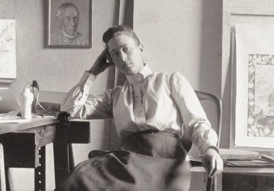 ストックホルムのハンガタンにあるアトリエでのヒルマ・アフ・クリント、1895年頃（写真） 作： Anonymous Anonymous