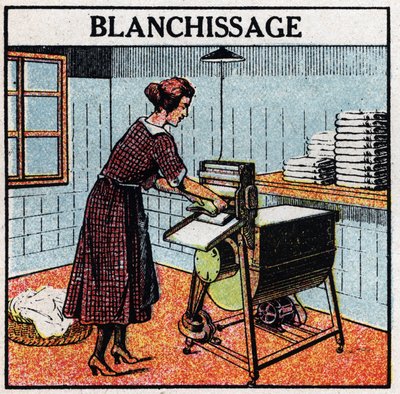 家庭でのエレクトリック・ライトの使い方：ホワイトウォッシュ。1925年の匿名のイラスト。個人蔵。 作： Anonymous Anonymous