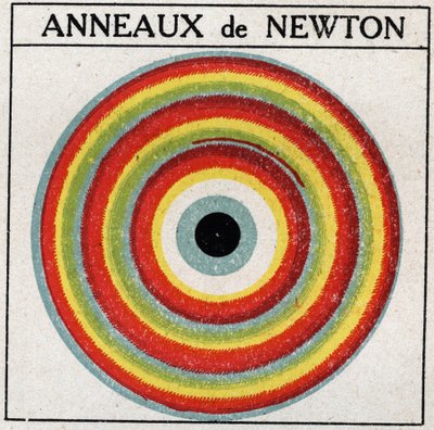 干渉：アイザック・ニュートン（1642-1727）の指輪。1925年の匿名のイラスト。個人蔵。 作： Anonymous Anonymous