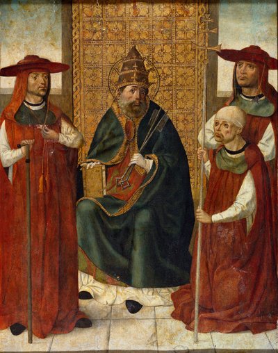 「Le cardinal Pedro Gonzalez de Mendoza priant aux cotes de saint Pierre」（聖ペテロの前で祈る枢機卿Pedro Gonzalez de Mendoza（1428-1495）） Peinture anonyme 1490-1495 Museo del Prado, Madrid 作： Anonymous Anonymous