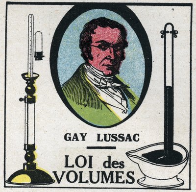 Les atoms: loi des volumes by Louis-Joseph Gay-Lussac (ルイ・ジョセフ・ゲイ・リュサック) (1778-1818).1925年の匿名のイラスト。個人蔵。 作： Anonymous Anonymous