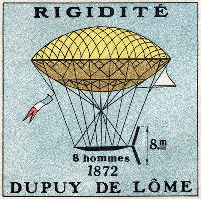 Henri Dupuy de Lome（1816-1885）が1872年に描いた「Les balloons: ballon haubanne」。1925年の匿名のイラスト。個人蔵。 作： Anonymous Anonymous