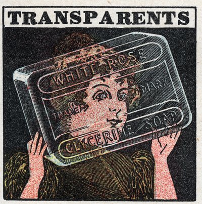光の伝わり方：透明な物体は光が通りやすい。1925年の匿名のイラスト。個人蔵。 作： Anonymous Anonymous