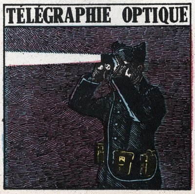 光信号：光電信。1925年の匿名のイラスト。個人蔵。 作： Anonymous Anonymous