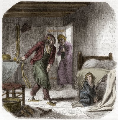 神殿でのルイ17世（1785-1795）、ジオリエの靴職人アントワーヌ・シモンと - アルフォンス・ド・ラマルティーヌ（1790-1869）の「ジロンダンの歴史」に掲載された版画 1865-1866年 - 個人蔵 作： Anonymous Anonymous