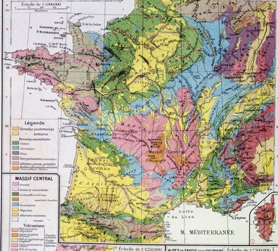 フランスの地図Geological France - in "Atlas scolaire" 作： Anonymous Anonymous