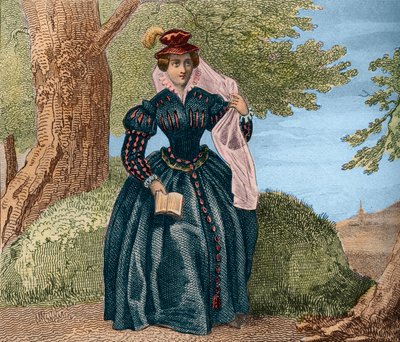 スコットランドのマリー・クイーン マリー・スチュアート女王（1542-1587）またはマリー・アイア女王。1859年の「Le Monde」に掲載された版画。M. E. de Lostalot-Bachoue (Lostalot Bachoue)による「最も遠い時代から現代までの全民族の歴史」。個人蔵。 作： Anonymous Anonymous