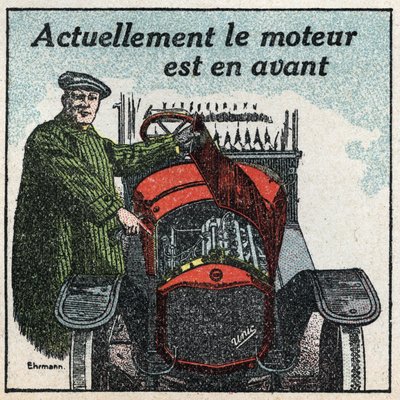 機械式トラクション：1920年代のモーターが先行。1925年の匿名のイラスト。個人蔵。 作： Anonymous Anonymous