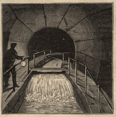 メニラマウント貯水池 - パリ - 1890年 - 彫刻 1890年 作： Anonymous Anonymous