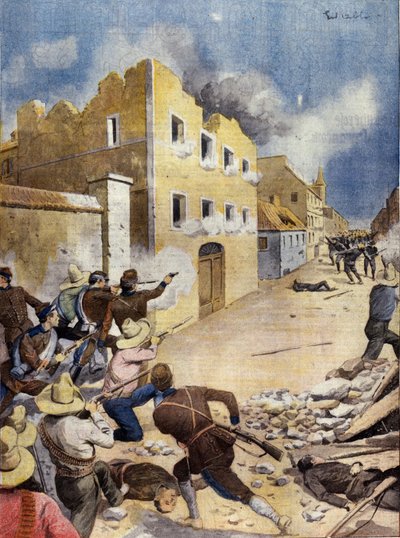 メキシコ革命（Mexican Revolution: American marines fighting in Vera-Cruz, April 1914） 「L