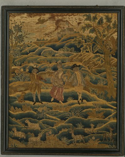 針仕事の絵、1750年頃（ウール、シルク、キャンバス） 作： Anonymous Anonymous