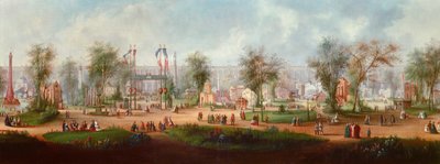 1867年パリ万国博覧会の全景 匿名画1867年 日0,49x2,9 m パリ、カルナヴァレ美術館 作： Anonymous Anonymous