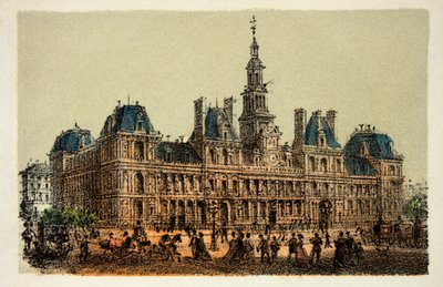 1874年のパリ。市庁舎、個人蔵 作： Anonymous Anonymous