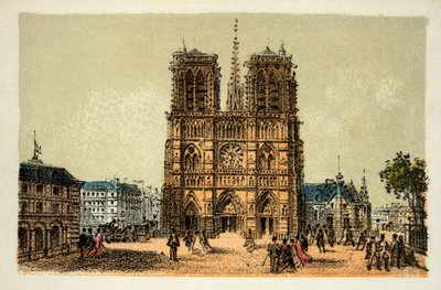 1874年パリ：ノートルダム寺院、個人蔵 作： Anonymous Anonymous