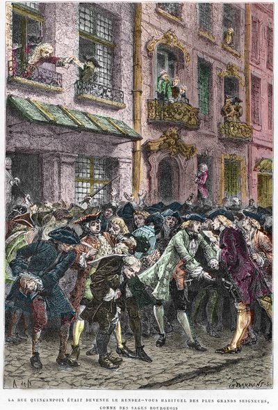 パリ4区 - La rue Quincampoix en 1720 a l