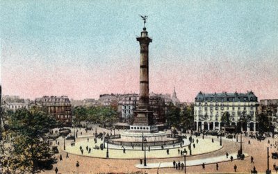 パリ：バスティーユ広場の7月の列の風景。パリ市の「芸術アルバム」に掲載されている1920年の写真。個人蔵。 作： Anonymous Anonymous