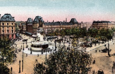 パリ：レピュブリック像のあるレピュブリック広場の風景。パリ市の「芸術アルバム」に掲載されている1920年の写真。個人蔵。 作： Anonymous Anonymous
