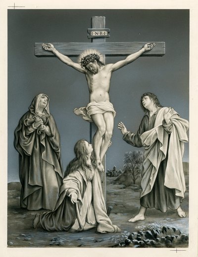 Pious image: the crucifixion (e.g. engraving) 作： Anonymous Anonymous