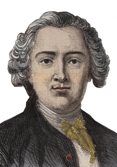 Claude Adrien (Claus- Adrien) Helvetius (1715-1771) イギリスの哲学者の肖像画 - エングレーヴィング 作： Anonymous Anonymous