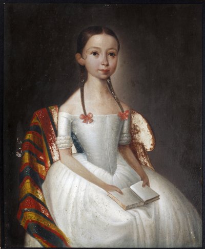 "Portrait of a Girl With a Book" 無名の絵画 1830年頃 個人蔵 作： Anonymous Anonymous
