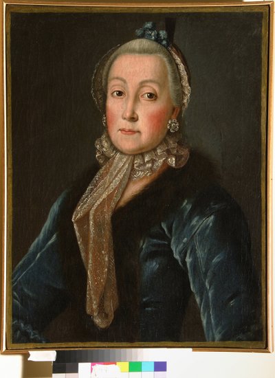 伯爵夫人アンナ ダニロヴァ トルベツカヤ (1710-1780)、旧姓ドルツカヤ ソコリンスカヤの肖像 - 匿名の絵画、キャンバスに油彩 (60x46.5 cm)、18 世紀後半 作： Anonymous Anonymous