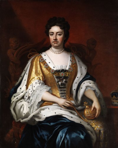 "アン・スチュアート女王（1665-1714）の肖像" Peinture anonyme 17eme siecle Dim 126x102 cm Private Collection 作： Anonymous Anonymous