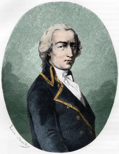 ARMAND LOUIS by GONTAUT BIRON, DUC DE LAUZUN, French soldier - ARMAND-LOUIS DE GONTAUT BIRON DUC DE LAUZUN (Biron-Lauzun) (1758-1793)の肖像 - Dupray de La Maheriの "Le Livre Rouge - Histoire De L
