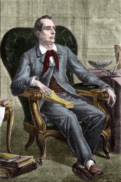 Portrait of Alphonse de Lamartine (1790-1869) - Portrait of Alphonse de Lamartine (1791-1869), French writer and politician - Engraving in "Histoire des Girondins" by Alphonse de Lamartine (1790-1869) 1865-1866 - Private collection 作： Anonymous Anonymous