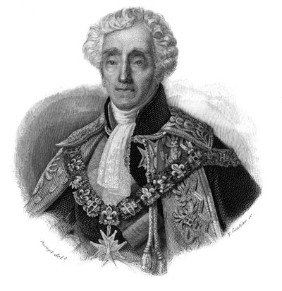 アンブロワーズ・ポリカルプ・ラ・ロシュフーコー・ドゥドーヴィル（Ambroise-Polycarpe La Rochefoucauld-Doudeauville）（1765-1841）の肖像が、「Portraits and history of useful men: men and women of all countries and conditions, who has acquire of men」という出版物に掲載されています。 作： Anonymous Anonymous