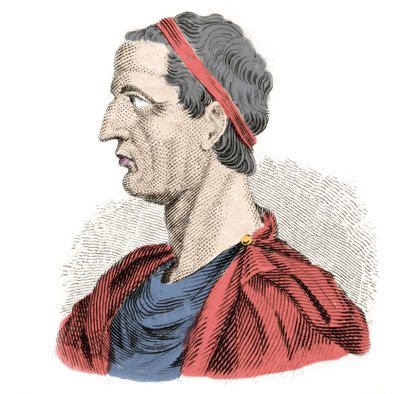古代ローマの伝説的な7人の王のうち、4番目の王であるアンカス・マルキウス（アンコ・マルツィオ）の肖像。641年から616年にかけて再興されました。19世紀のエングレーヴィング。ミラネーゼ 作： Anonymous Anonymous